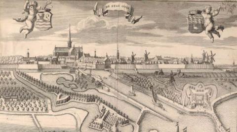 Gezicht op de stad Goes in de provincie Zeeland 17de eeuw