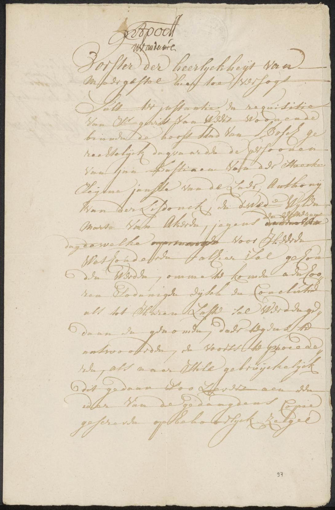 Dagvaarding uit 1726 | Wat staat daer?