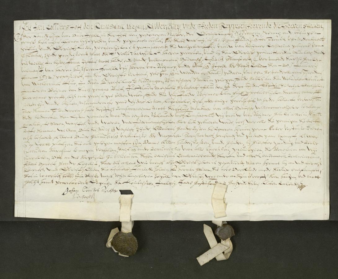 heb deze akte uit 1637 getranscribeerd, maar kom er niet helemaal uit ...