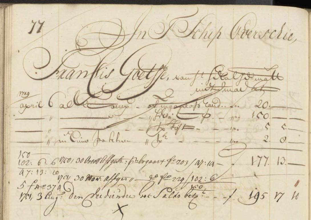 matroos VOC 1749 lastige naam en plaatsnaam | Wat staat daer?